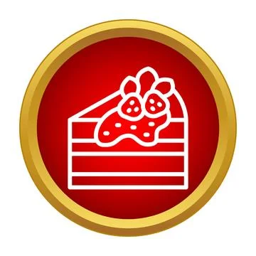 Strawberry cake slice icon representing dessert and celebration Stock Illustration