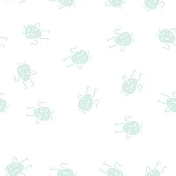 Strawberry character glyph seamless pattern Stock Illustration