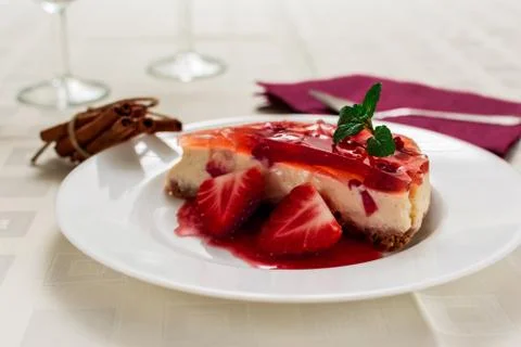 Strawberry cheescake Stock Photos