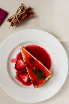 Strawberry cheescake Stock Photos