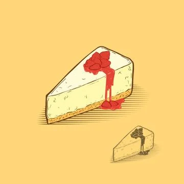Strawberry cheese cake Stock Illustration