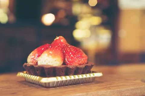 Strawberry cheese cake Stock Photos