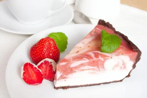 Strawberry cheesecake Stock Photos