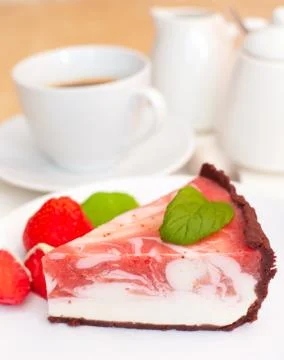 Strawberry cheesecake Stock Photos