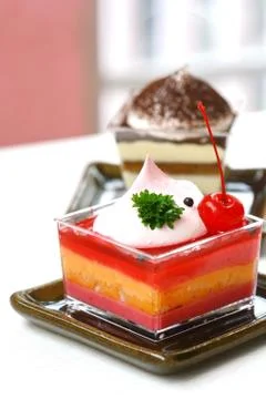 Strawberry cheesecake Stock Photos