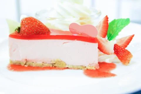Strawberry cheesecake Stock Photos