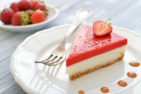 Strawberry cheesecake Stock Photos