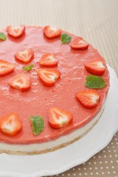 Strawberry cheesecake Stock Photos