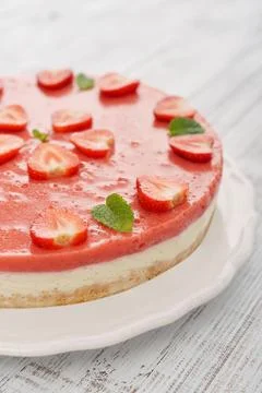 Strawberry cheesecake Stock Photos