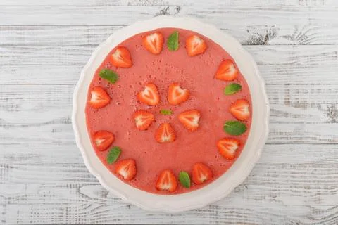 Strawberry cheesecake Stock Photos