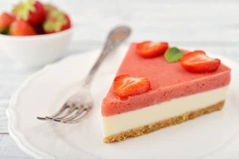 Strawberry cheesecake Stock Photos