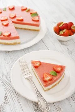 Strawberry cheesecake Fotos de archivo