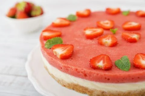Strawberry cheesecake Stock Photos