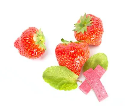 Strawberry chewing gum Stock-Fotos