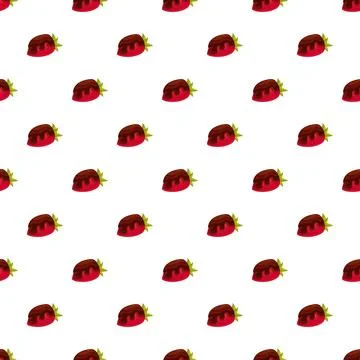 Strawberry chocolate dessert repeating pattern seamless design Stock Illustration