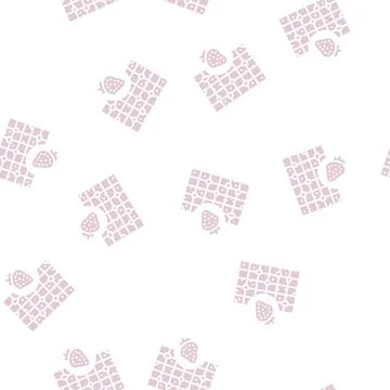 Strawberry chocolate glyph seamless pattern Stock Illustration