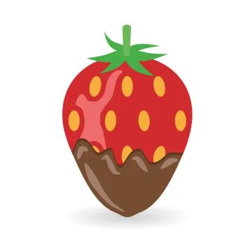 Strawberry in chocolate Stock Illustration