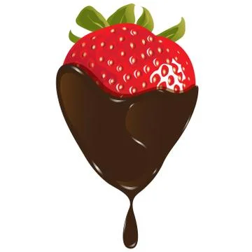 Strawberry in chocolate Stock Illustration