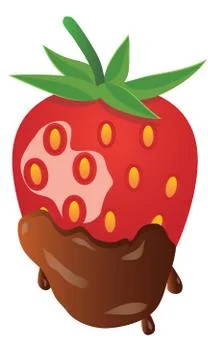 Strawberry in chocolate Illustrazione stock