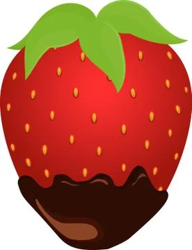 Strawberry in chocolate Stock Illustration