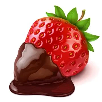 Strawberry in chocolate Stock Illustration