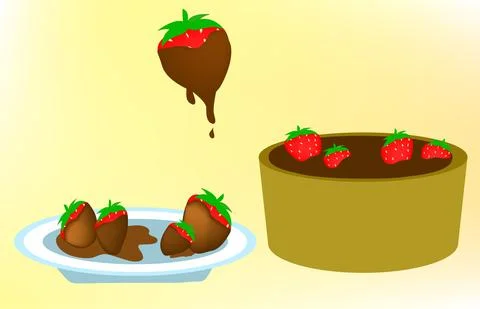 Strawberry in chocolate. Stock Illustration