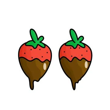 Strawberry with chocolate Stock Illustration