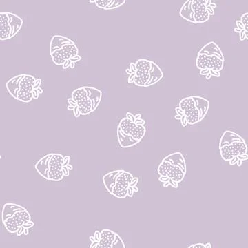 Strawberry chocolate line vector seamless pattern Stock Illustration