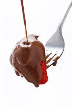 Strawberry in Chocolate  Stock Photos