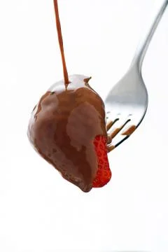 Strawberry in Chocolate  Stock Photos