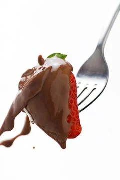Strawberry in Chocolate  Stock Photos