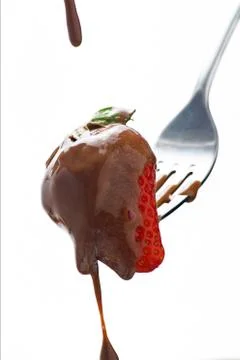 Strawberry in Chocolate  Stock Photos