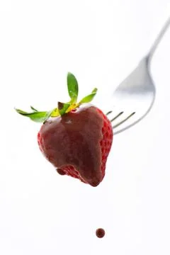 Strawberry in Chocolate  Stock Photos