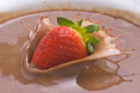 Strawberry in Chocolate Stock Photos