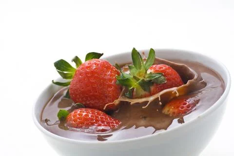 Strawberry in Chocolate Stock Photos