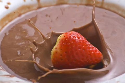 Strawberry in Chocolate Stock Photos