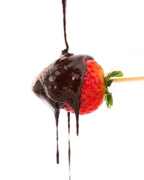 Strawberry in chocolate Stock Photos