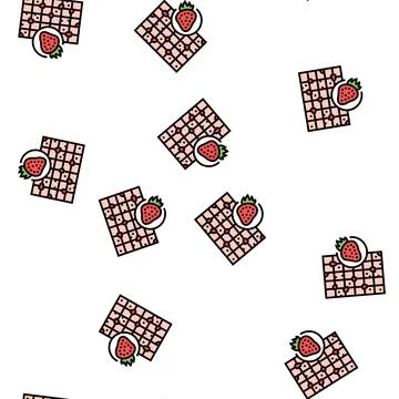 Strawberry chocolate vector seamless pattern イラスト素材