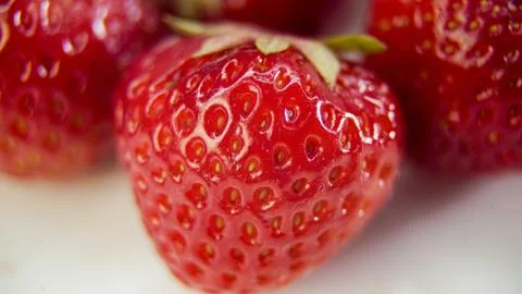 Strawberry close-up plan Stock Photos