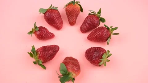 Strawberry close up rotating Video stock 236192697
