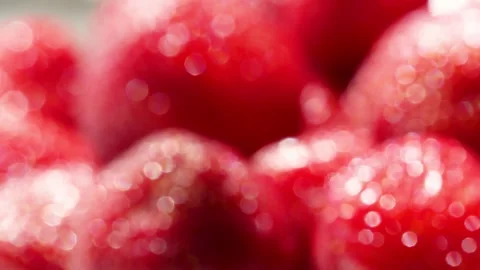 Strawberry close-up. Summer fruit. Changing focus, selected focus Stock Footage 142317113