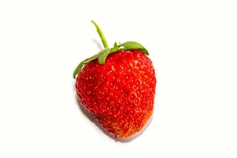 Strawberry closeup isolate on a white background Stock Photos