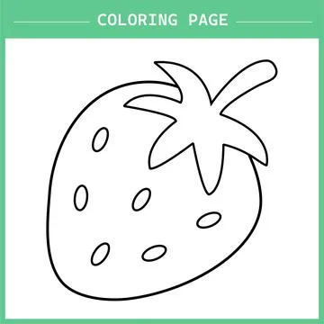 Strawberry Coloring Book Vector. イラスト素材