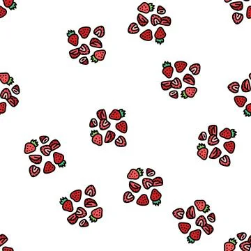 Strawberry composition vector seamless pattern Stock Illustration