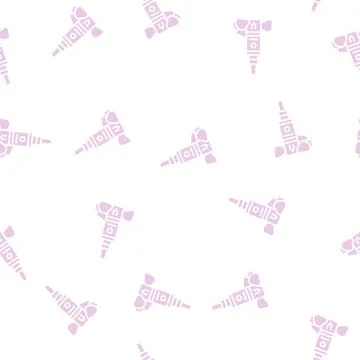 Strawberry cosmetic glyph seamless pattern Illustrazione stock