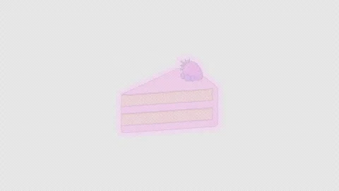 Strawberry cream cake slice dessert digital sticker animation Stock Footage 332231766
