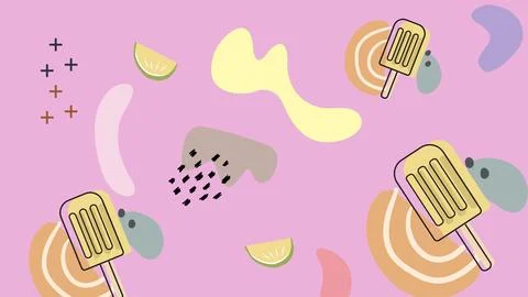 Strawberry Cream Ice Background Stock Illustration