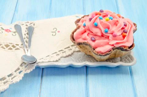 Strawberry cream Stock Photos