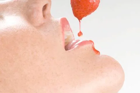 Strawberry crying Stock Photos