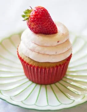 A Strawberry Cupcake Stock Photos